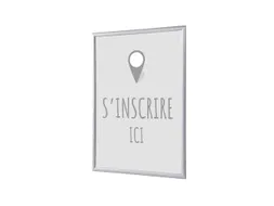 Kliklijst A1 complete set met print "S'incrire ici" Grijs