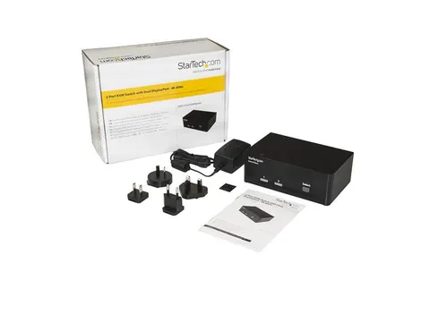 2-Poorts Displayport Dual-monitor Kvm Switch - 4k 60hz