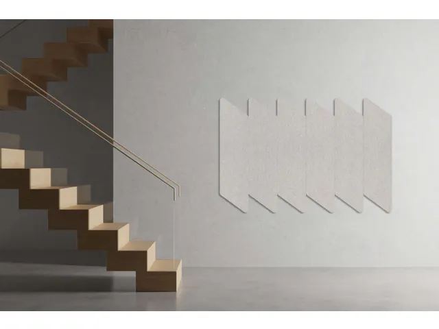 Akoestische PET-vilt parallellogram stroken lichtgrijs 30x120cm 6 stuk