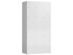 Lockerkast 1800x870x500mm 3x5 vakken cilinderslot, sokkel, RAL9003