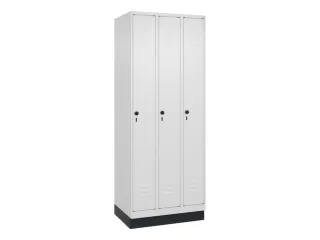 locker,HxBxD 1950x750x500mm,3vak,vak B 250mm,draaigrendel,sokkel - 1