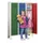 lockerkast v. kinderen,HxBxD 1300x780x300mm,3vak,RAL7035,front RAL5012