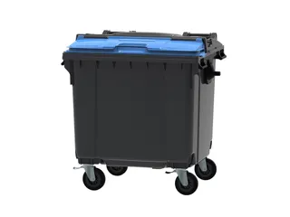 Container 1100 liter split deksel Grijs Blauw - 1