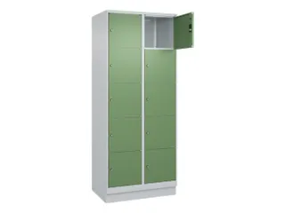 lockerkast,HxBxD 1950x800x500mm,2x5vakken,vak B 400mm,cil.-slot,sokkel - 1