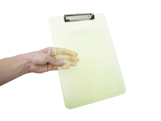 Porte-bloc MAUL A4 portrait transparent néon jaune