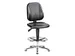 siège d’atelier pivotant ESD,assise similicuir noir