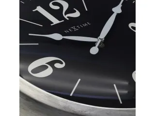 Landelijke wandklok - 39cm - Stille klok - Wit/ ZIlver - NeXtime "Clas - 7
