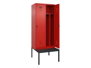 locker met bank,voor scheiding van kleding,HxBxD 2120x800x815mm,2vak - 1