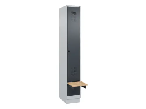 locker met bank,HxBxD 1950x300x815mm,1vak,vak B 300mm,draaigrendel