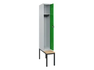 locker met bank,HxBxD 2120x300x815mm,1vak,vak B 300mm,draaigrendel - 2