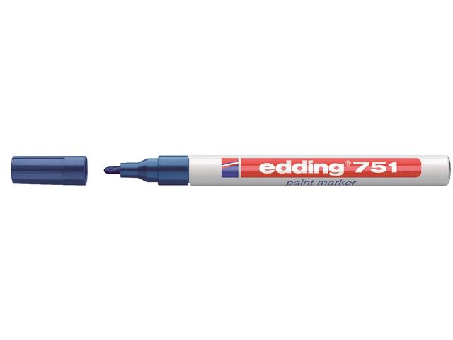 Viltstift edding 751 lakmarker rond blauw 1-2mm | MarkeerstiftWinkel.nl