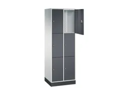 lockerkast,RAL 7035/RAL 7021,HxBxD 1950x620x500mm,2x3vakken,cil.-slot