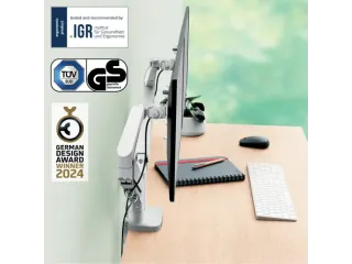 Monitorarm 2 Schermen Leitz Ergo ruimtebesparend dubbel grijs - 2