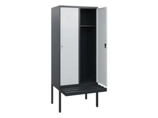 locker met bank,HxBxD 1950x800x815mm,2vak,vak B 400mm,cil.-slot - 2