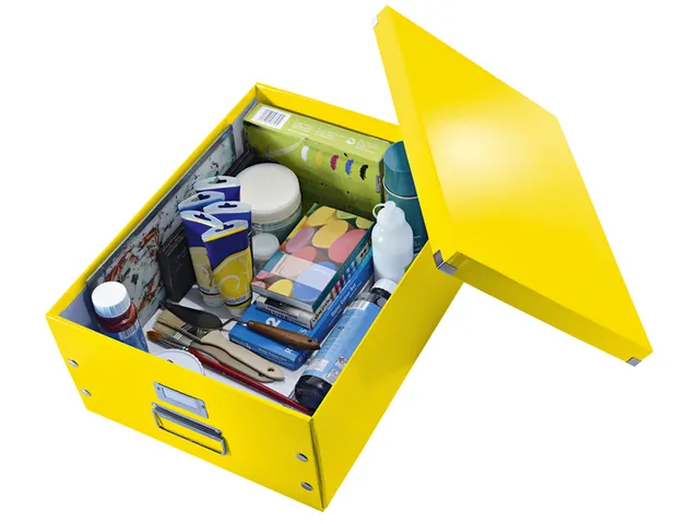 Opbergbox WOW Click & Store 369x200x482mm geel 85% gerecycled karton