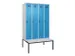 locker met bank,voor scheiding van kleding,HxBxD 2120x1200x815mm,4vak
