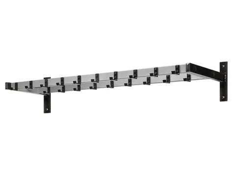 Garderoberek 19 haken zwart aluminiumgrijs