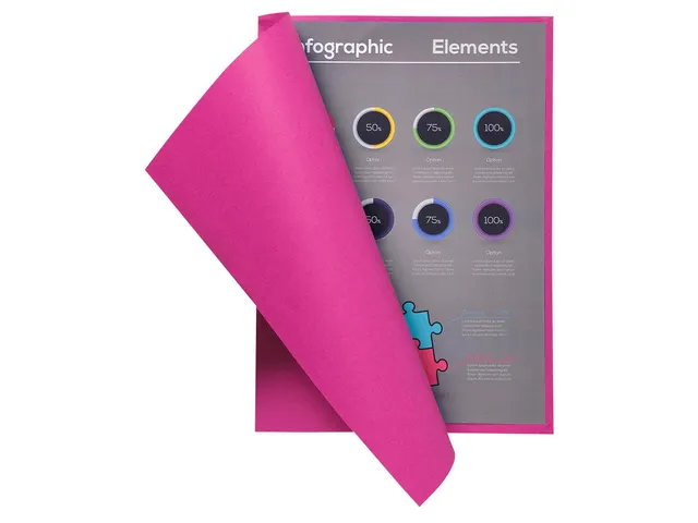 100 dossiermappen FLASH 220 -100%gerecycleerd 24x32cm Fuchsia