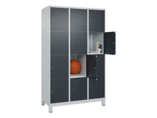 lockerkast,HxBxD 1950x1200x500mm,3x4vakken,vak B 400mm,cil.-slot - 1