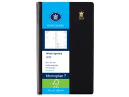 Agenda 2027 Ryam Memoplan 7 Suprema ringplastic 7dagen/2pagina's zwart