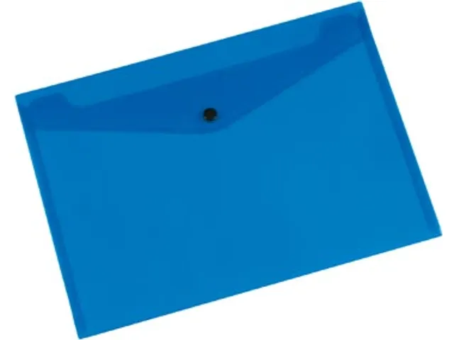 Documentenmap A4 172 Micron Drukknopsluiting Blauw