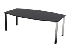 vergadertafel,HxBxD 740x2000x1200mm,vatvormig,CC-zwart