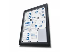 Vitrinekast mededelingenbord Outdoor 15xA4 met gasveer Zwart