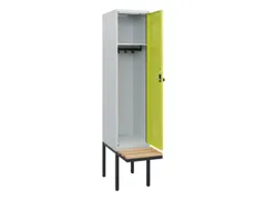 locker met bank,HxBxD 1950x400x815mm,1vak,vak B 400mm,draaigrendel