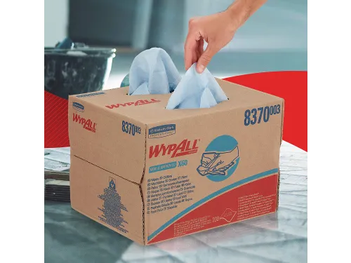 WypAll 8370 doek X60 Hydroknit 1-laags blauw draagdoos