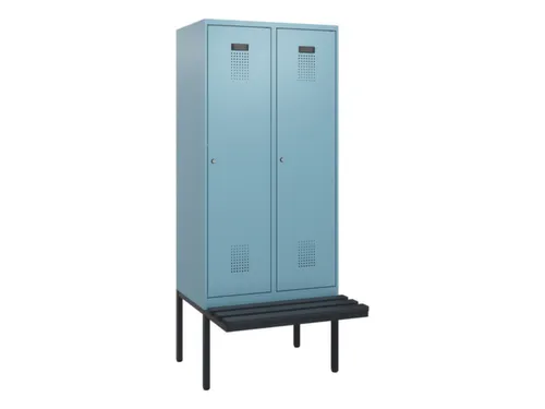 locker met bank,HxBxD 1950x800x815mm,2vak,vak B 400mm,cilinderslot
