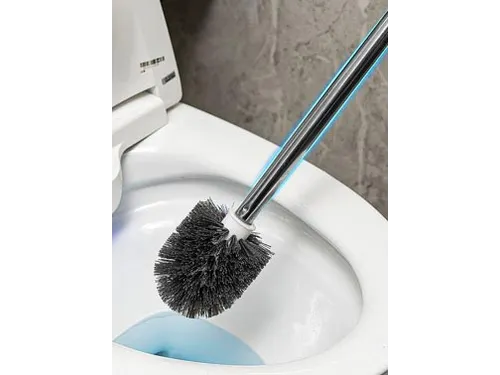 Kunststof toiletborstel wit met ronde voet en wandfunctie