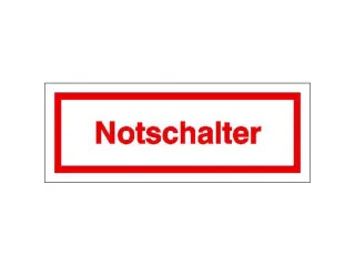 aanwijzingsbord,Noodschakelaar,PVC,om te verlijmen,HxB 30x80mm - 1