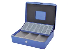 Geldkist Pavo met muntsorteerbak 300x240x90mm blauw