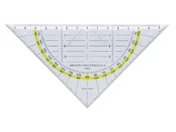 Geodriehoek Aristo 1552 16cm Transparant Met Gele Rand
