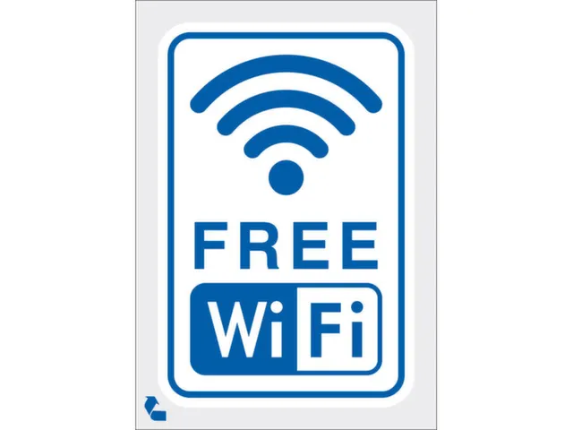 panneau indicateur WiFi GRATUIT PVC bleu/blanc à coller Hxl 213x150mm