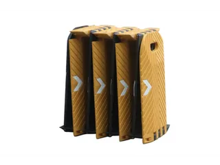 drempel,B 3000mm,overrijd H 25mm,PU,geel/zwart - 3