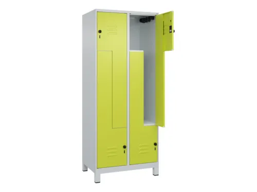 Z-garderobekast,HxBxD 1950x800x500mm,vak B 200/400mm,draaigrendel
