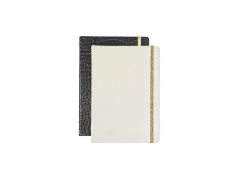 Notitieboek Pure Croco A5 PU HC lijn pak a 2 stuks assorti