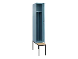 locker met bank,voor scheiding van kleding,HxBxD 2120x300x815mm,1vak