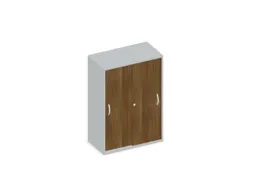 Schuifdeurkast 1150x800x430mm Romp Lichtgrijs Decor Front Noten