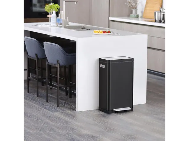 X-Cube pedaalemmer 30 Liter Mat Zwart RVS