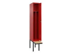 locker met bank,voor scheiding van kleding,HxBxD 2120x300x815mm,1vak