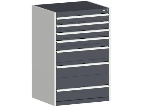 ladekast HxBxD 1200x800x650mm 7laden romp RAL7035 front RAL7016