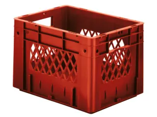 Euronorm Stapelkrat Rood 270x400x300mm 23.3l Opengewerkt/Bodem Gesl. - 1
