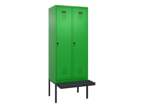 locker met bank,voor scheiding van kleding,HxBxD 2120x800x815mm,2vak