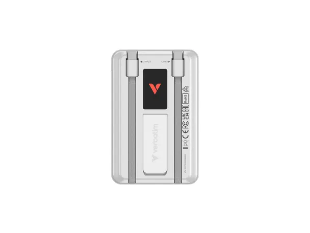 Charge 'n' Go Power Bank Magnetisch draadloos opladen 10.000mAh Zilver