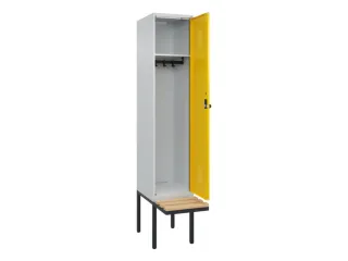 locker met bank,HxBxD 2120x400x815mm,1vak,vak B 400mm,draaigrendel - 2