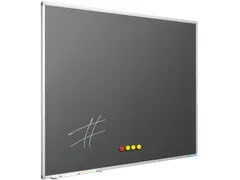 Krijtbord 120x240cm Softline alu profiel 8mm grijs emaille