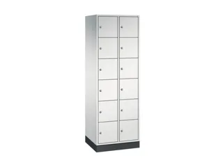 lockerkast,RAL 7035,HxBxD 1950x620x500mm,2x6vakken,cil.-slot,sokkel - 2