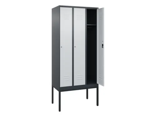 locker,HxBxD 2120x900x500mm,3vak,vak B 300mm,cil.-slot,voetonderstel